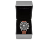 Emporio Armani Classic Chronograph Black Dial Brown Leather Strap Watch For Men - AR1919 Buy Now By Emporio Armani