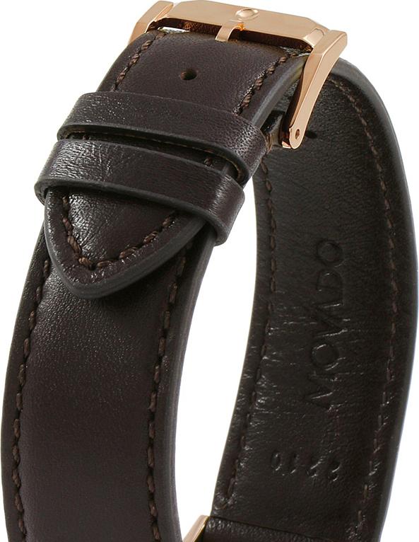 Movado Ultra Slim White Dial Brown Leather Strap Watch For Men - 0607089 Buy Now By Movado