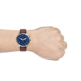 Fossil Retro Pilot Chronograph Blue Dial Brown Leather Strap Watch for Men - FS5832 Buy Now By Fossil