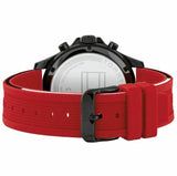 Tommy Hilfiger Multifunction Quartz Black Dial Red Rubber Strap Watch for Men - 1791722 Buy Now By Tommy Hilfiger
