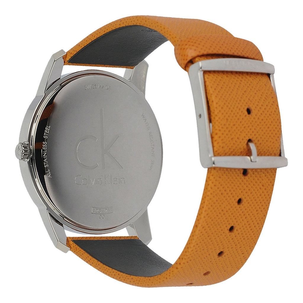 Calvin Klein City Quartz White Dial Light Brown Leather Strap Watch For Men - K2G21138 Buy Now By Calvin Klein