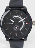 Tommy Hilfiger Denim Quartz Black Dial Black Leather Strap Watch for Men - 1791479 Buy Now By Tommy Hilfiger
