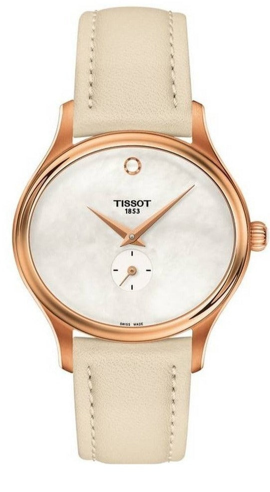 Tissot T Lady Bella Ora Mother of Pearl Dial Cream Leather Strap Watch for Women - T103.310.36.111.00 Buy Now By Tissot