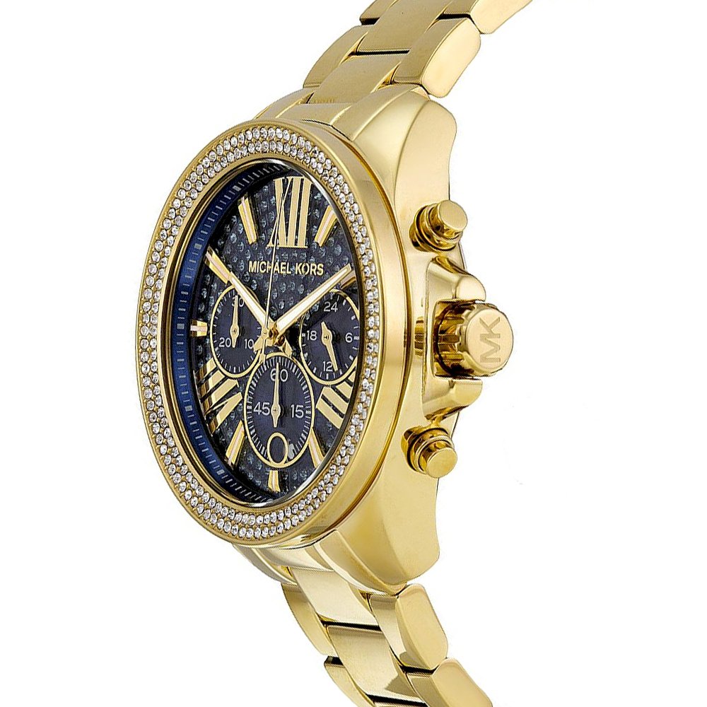 Michael Kors Wren Diamonds Blue Dial Gold Steel Strap Watch for Women - MK6291 Buy Now By Michael Kors
