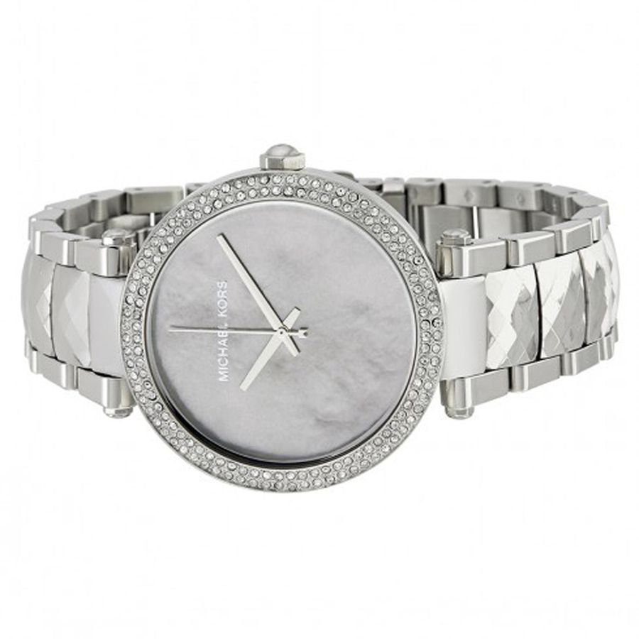 Michael Kors Parker Mother of Pearl Silver Steel Strap Watch for Women - MK6424 Buy Now By Michael Kors