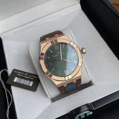 Maurice Lacroix Aikon Automatic Green Dial Brown Leather Strap Watch For Men - AI6008-BRZ0B-630-M Buy Now By Maurice Lacroix
