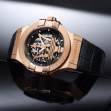 Maserati Potenza Automatic Rose Gold Dial Black Leather Strap Watch For Men - R8821108002 Buy Now By Maserati