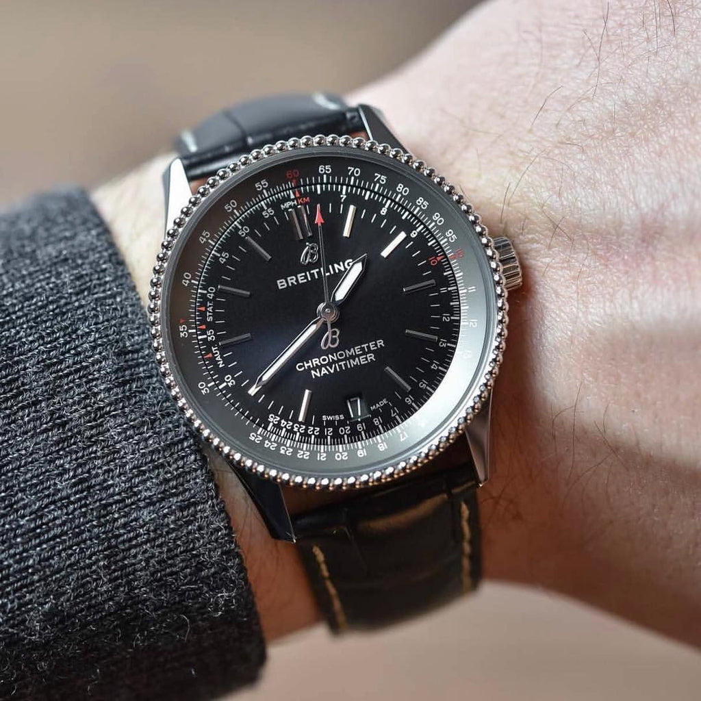 Breitling Navitimer Automatic 38mm Black Dial Black Leather Strap Mens Watch - A17325241B1P1 Buy Now By Breitling