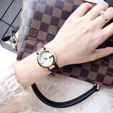 Gucci G Interlocking Mother of Pearl Dial Brown Leather Strap Watch For Women - YA133516