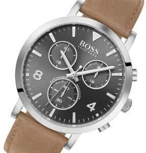 Hugo Boss Spirit Grey Dial Brown Leather Strap Watch for Men - 1513691 Buy Now By Hugo Boss