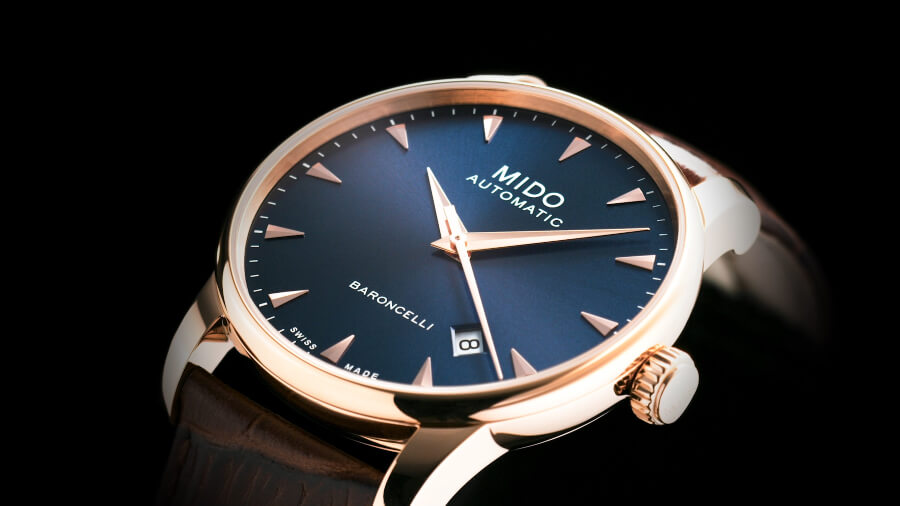 Mido Baroncelli III Automatic Blue Dial Brown Leather Strap Watch For Men - M8600.3.15.8 Buy Now By Mido
