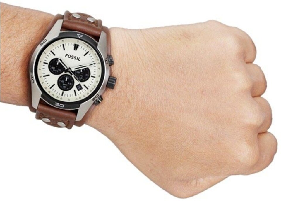 Fossil Coachman Chronograph White Dial Brown Leather Strap Watch for Men - CH2890 Buy Now By Fossil