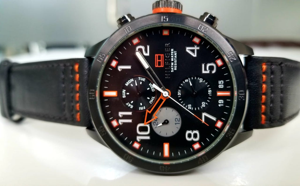 Tommy Hilfiger Trent Multifunction Black Dial Black Leather Strap Watch for Men - 1791136 Buy Now By Tommy Hilfiger