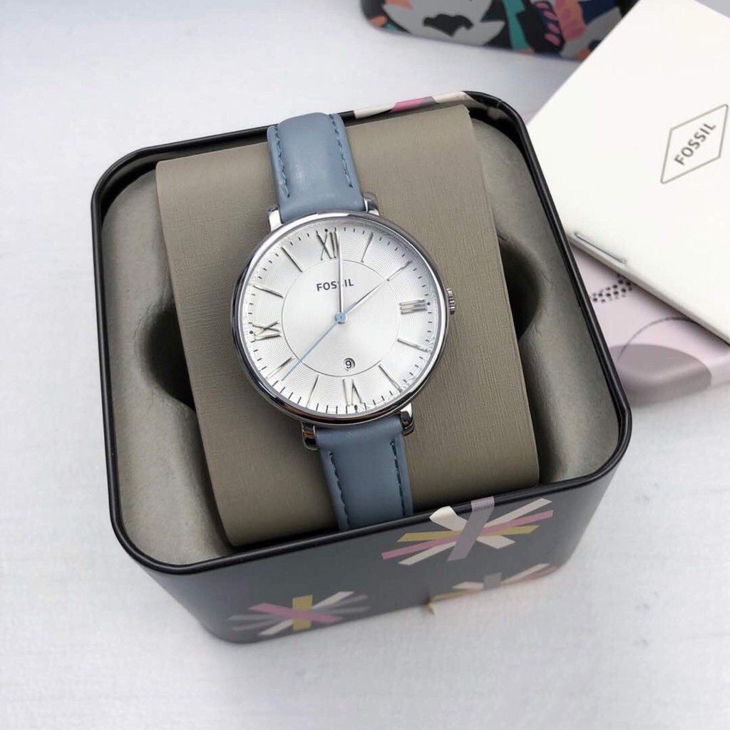 Fossil Jacqueline White Dial Light Blue Leather Strap Watch for Women - ES3821 Buy Now By Fossil