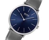 Hugo Boss Horizon Blue Dial Grey Leather Strap Watch for Men - 1513539 Buy Now By Hugo Boss