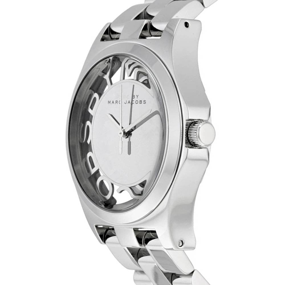 Marc Jacobs Henry Transparent Silver Dial Silver Steel Strap Watch for Women - MBM3205 Buy Now By Marc Jacobs