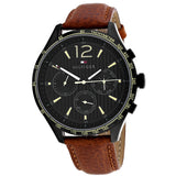 Tommy Hilfiger Gavin Chronograph Quartz Black Dial Brown Leather Strap Watch for Men - 1791470 Buy Now By Tommy Hilfiger