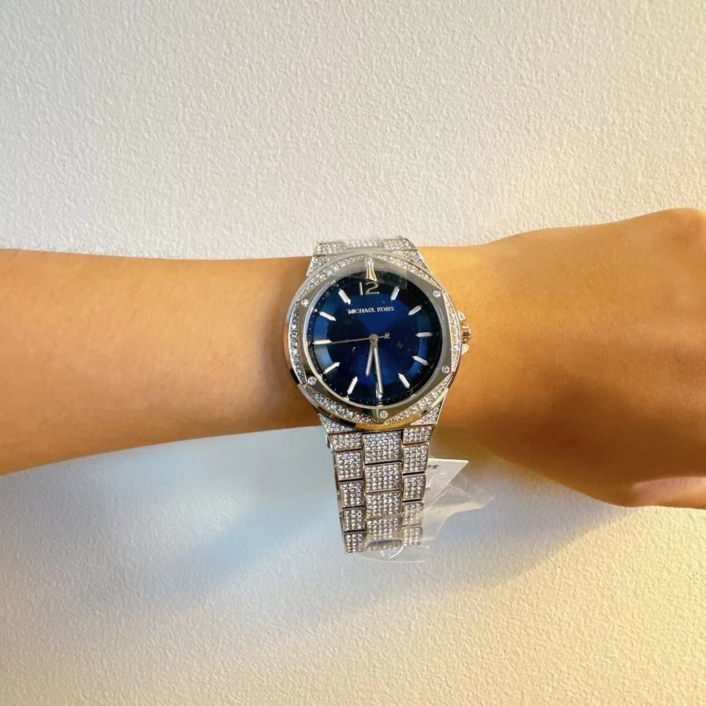 Michael Kors Lennox Three Hand Blue Dial Silver Steel Strap Watch For Women - MK6990 Buy Now By Michael Kors