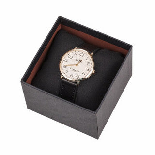 Coach Slim Easton White Dial Black Leather Strap Watch for Women - 14502683 Buy Now By Coach