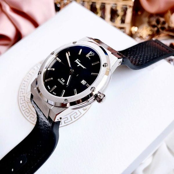 Salvatore Ferragamo F-80 Classic Black Dial Black Leather Strap Watch for Men - SFDT00619 Buy Now By Salvatore Ferragamo