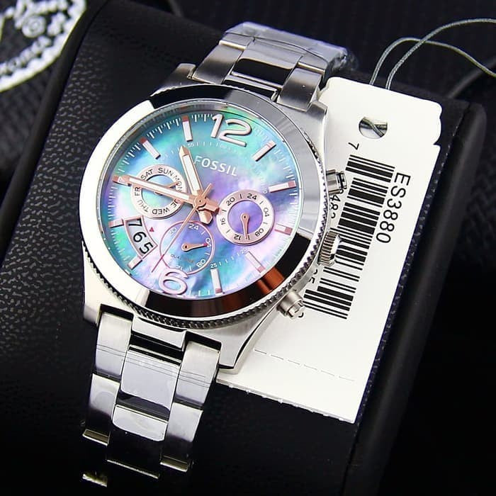 Fossil Perfect Boyfriend Mother of Pearl Blue Dial Silver Steel Strap Watch for Women - ES3880 Buy Now By Fossil