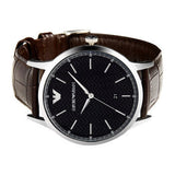Emporio Armani Renato Quartz Black Dial Brown Leather Strap Watch For Men - AR11187 Buy Now By Emporio Armani