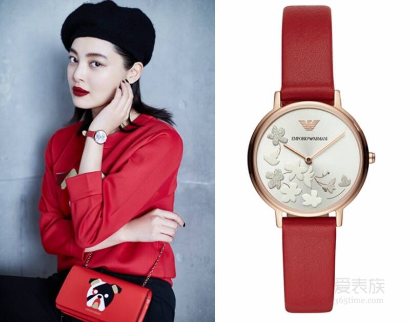 Emporio Armani Kappa Classic Quartz Silver Dial Red Leather Strap Watch For Women - AR11114 Buy Now By Emporio Armani