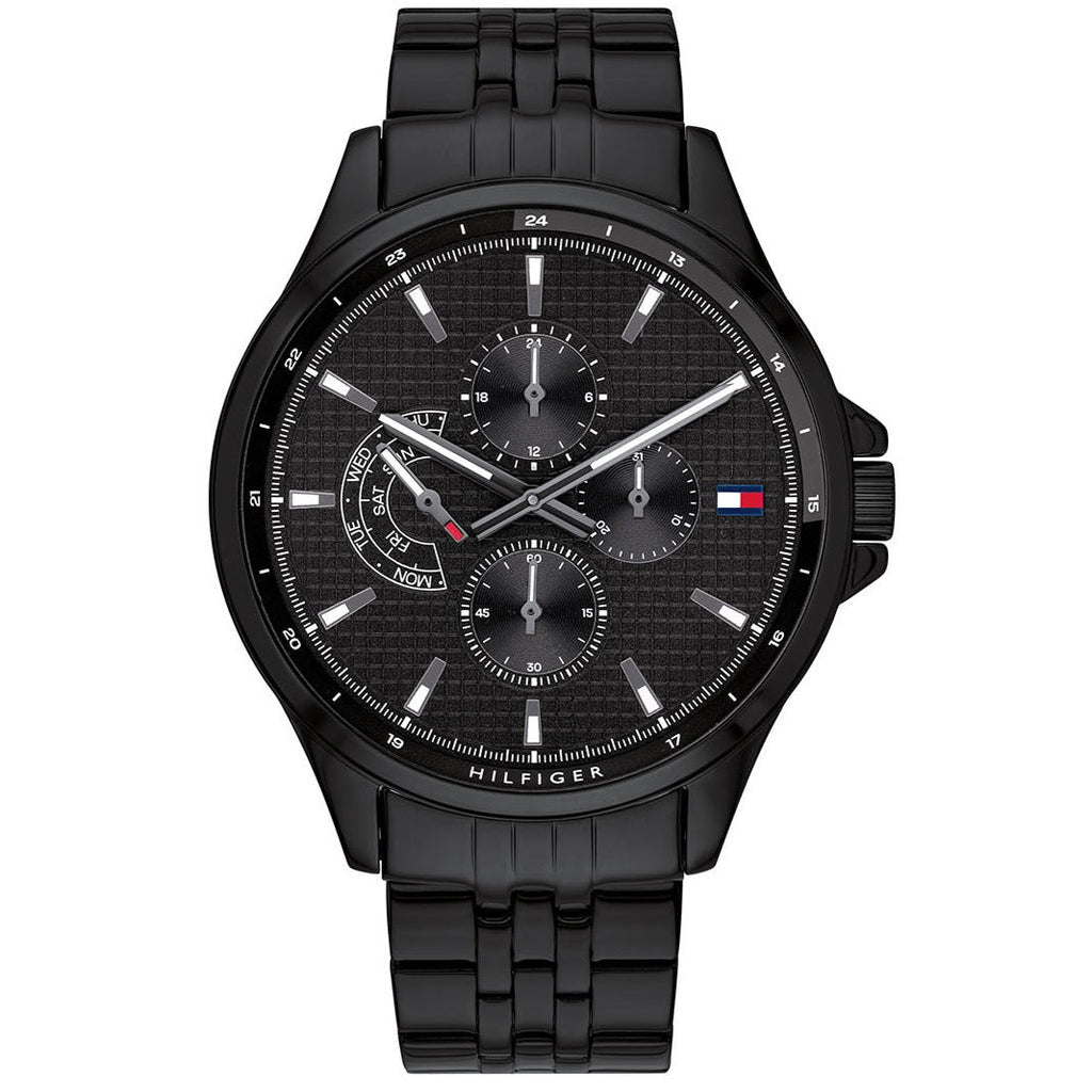 Tommy Hilfiger Shawn Quartz Black Dial Black Steel Strap Watch for Men - 1791611 Buy Now By Tommy Hilfiger