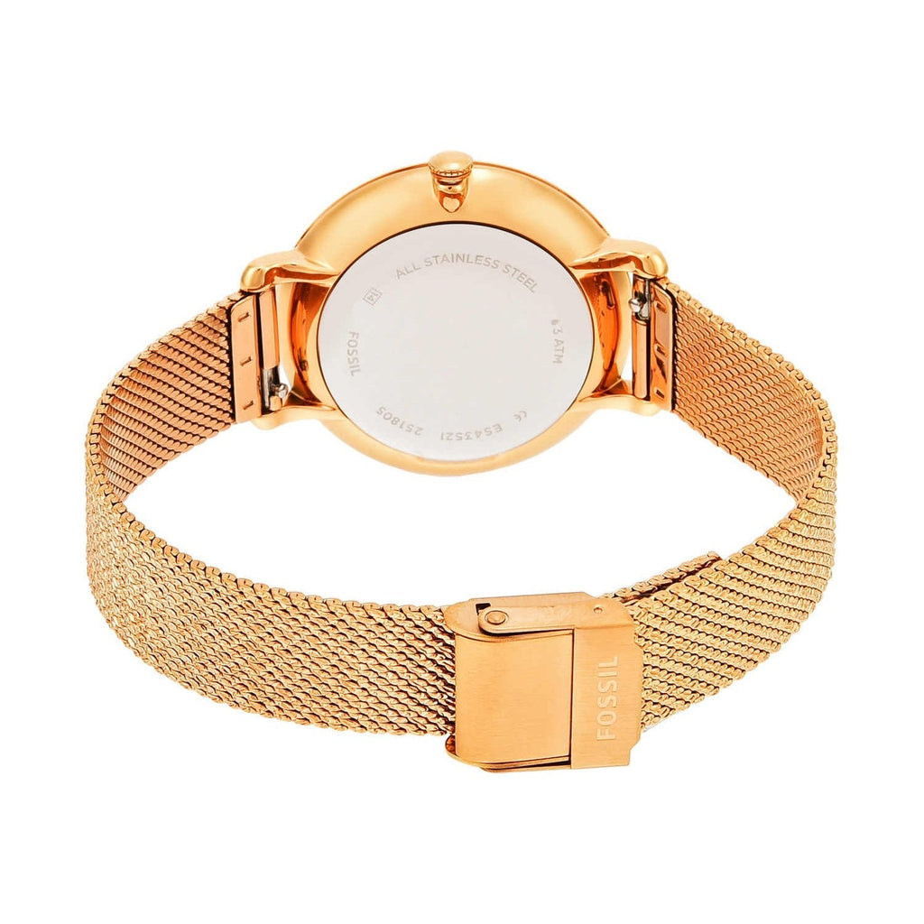 Fossil Jacqueline Mother of Pearl White Dial Gold Mesh Strap Watch for Women - ES4352 Buy Now By Fossil