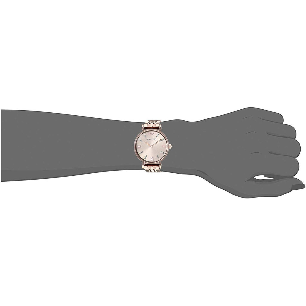 Emporio Armani T-Bar Gianni Rose Gold Dial Rose Gold Steel Strap Watch For Women - AR11059 Buy Now By Emporio Armani