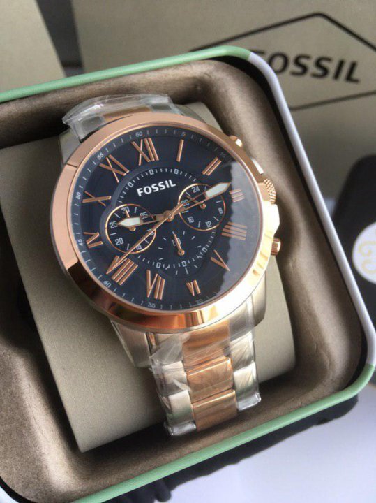 Fossil Grant Chronograph Blue Dial Two Tone Steel Strap Watch for Men - FS5024 Buy Now By Fossil