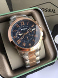 Fossil Grant Chronograph Blue Dial Two Tone Steel Strap Watch for Men - FS5024 Buy Now By Fossil