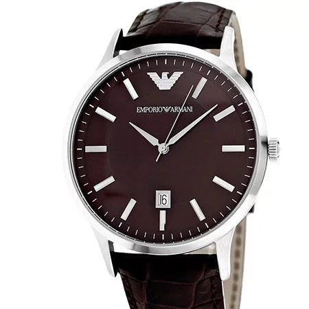 Emporio Armani Renato Classic Brown Dial Brown Leather Strap Watch For Men - AR2413 Buy Now By Emporio Armani