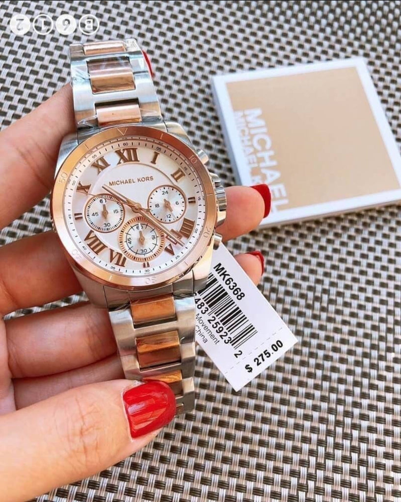 Michael Kors Brecken Chronograph White Dial Two Tone Steel Strap Watch For Women - MK6368 Buy Now By Michael Kors