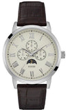 Guess Delancy Quartz White Dial Brown Leather Strap Watch For Men - W0870G1 Buy Now By Guess