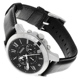 Fossil Grant Chronograph Black Dial Black Leather Strap Watch for Men - FS4812 Buy Now By Fossil