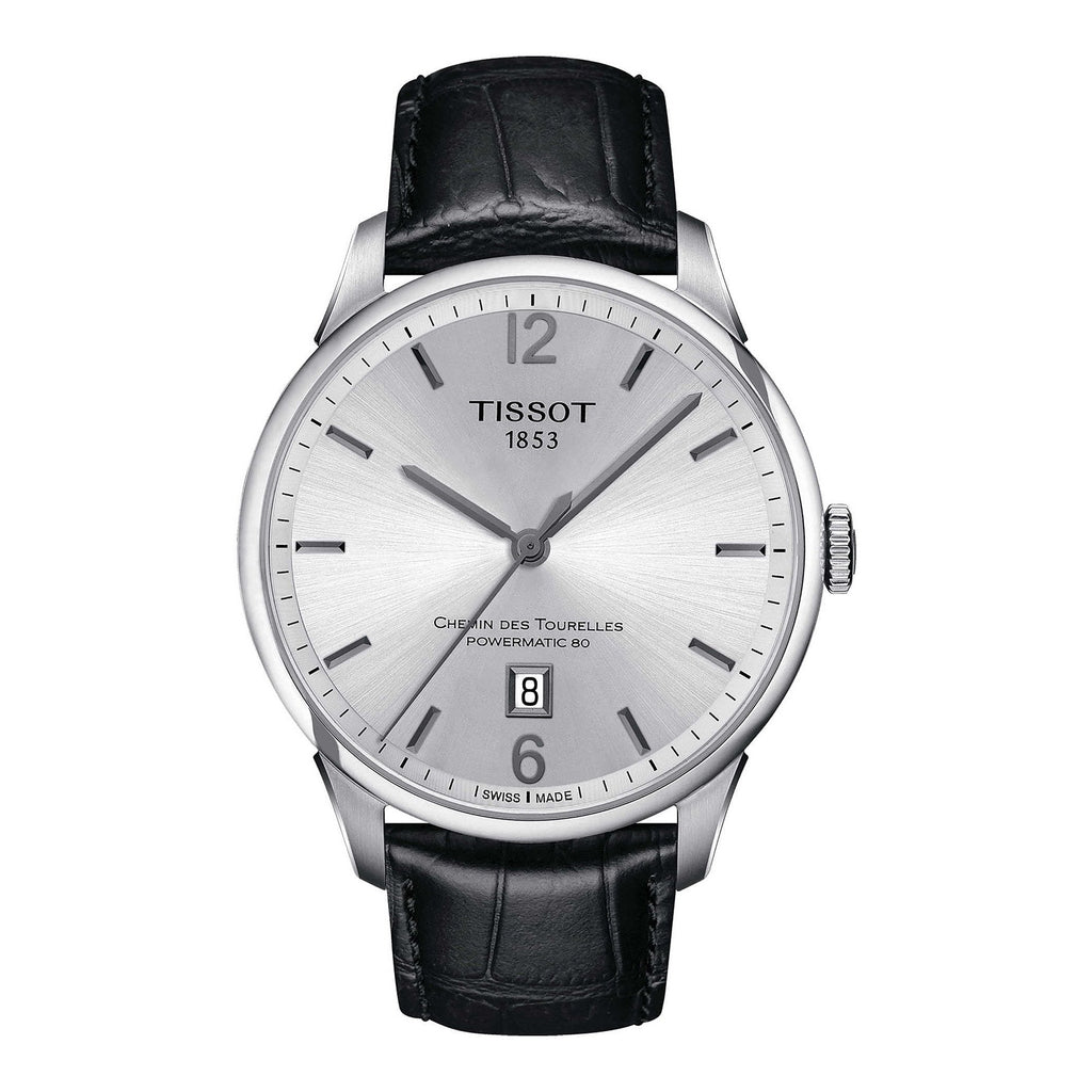 Tissot Chemin Des Tourelles Powermatic 80 Silver Dial Black Leather Strap Watch For Men - T099.407.16.037.00 Buy Now By Tissot