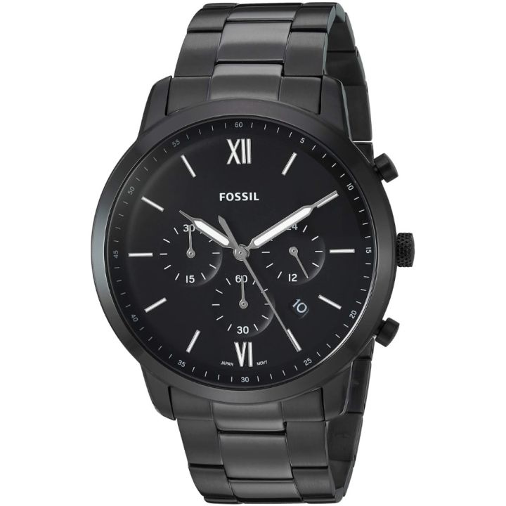 Fossil Neutra Chronograph Black Dial Black Steel Strap Watch for Men - FS5474 Buy Now By Fossil