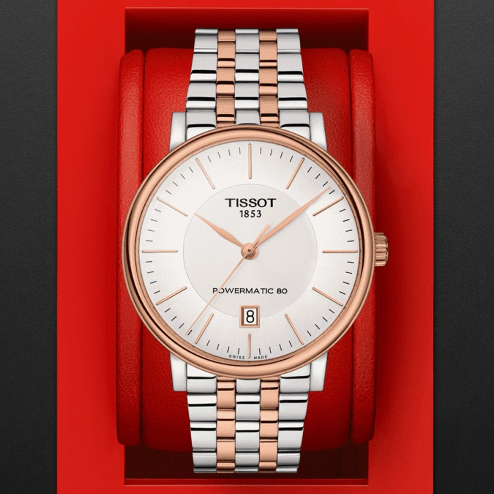 Tissot Carson Premium Powermatic 80 White Dial Two Tone Steel Strap Watch For Men - T122.407.22.031.01 Buy Now By Tissot