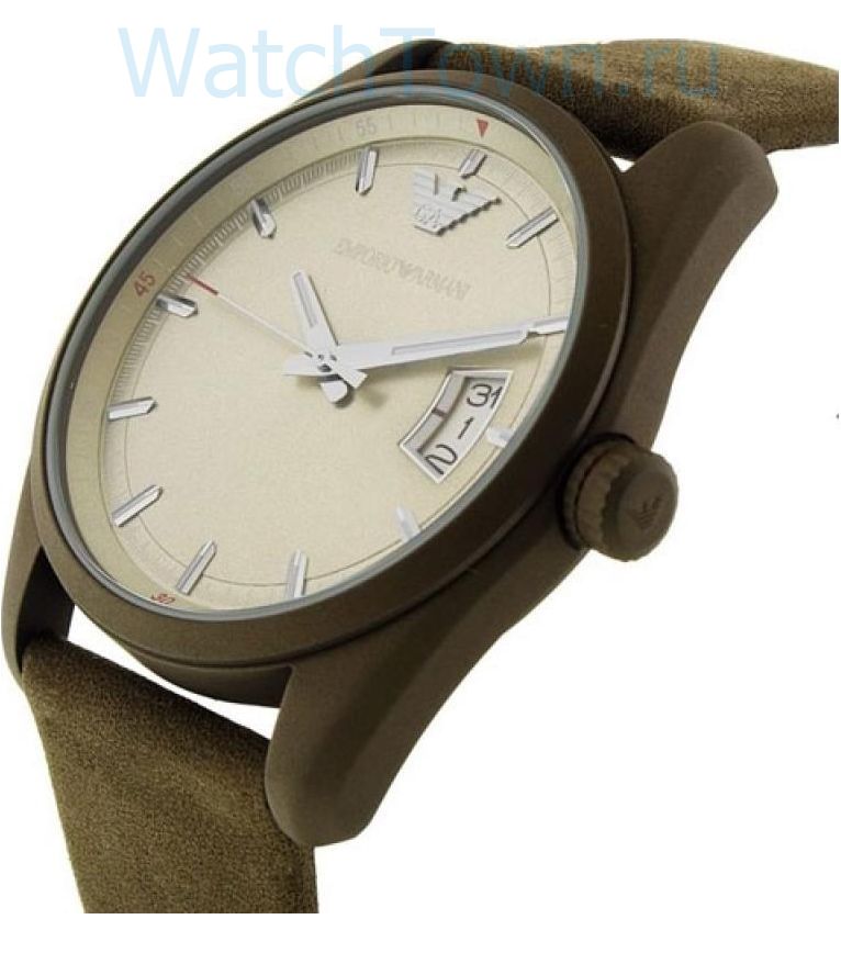 Emporio Armani Sportivo Quartz Silver Dial Brown Leather Strap Watch For Men - AR6079 Buy Now By Emporio Armani