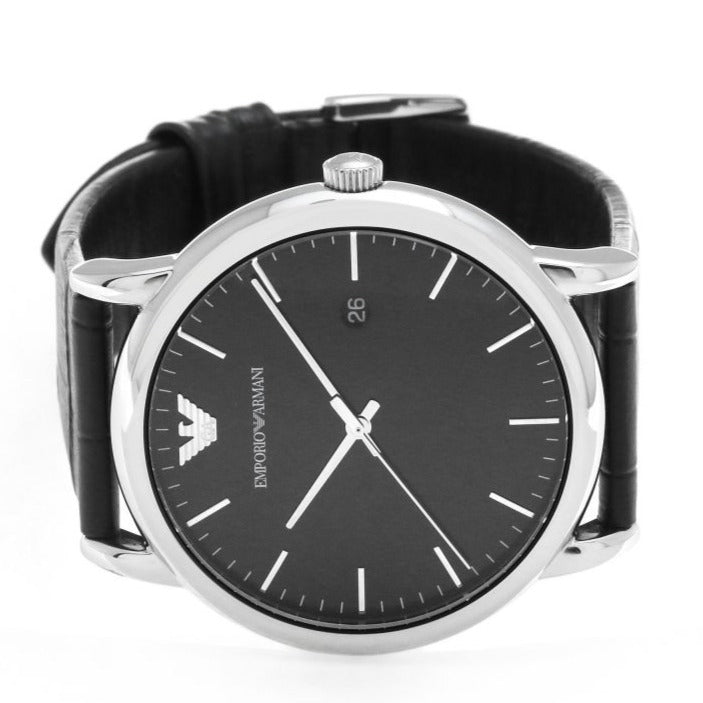 Emporio Armani Luigi Quartz Black Dial Black Leather Strap Watch For Men - AR2500 Buy Now By Emporio Armani