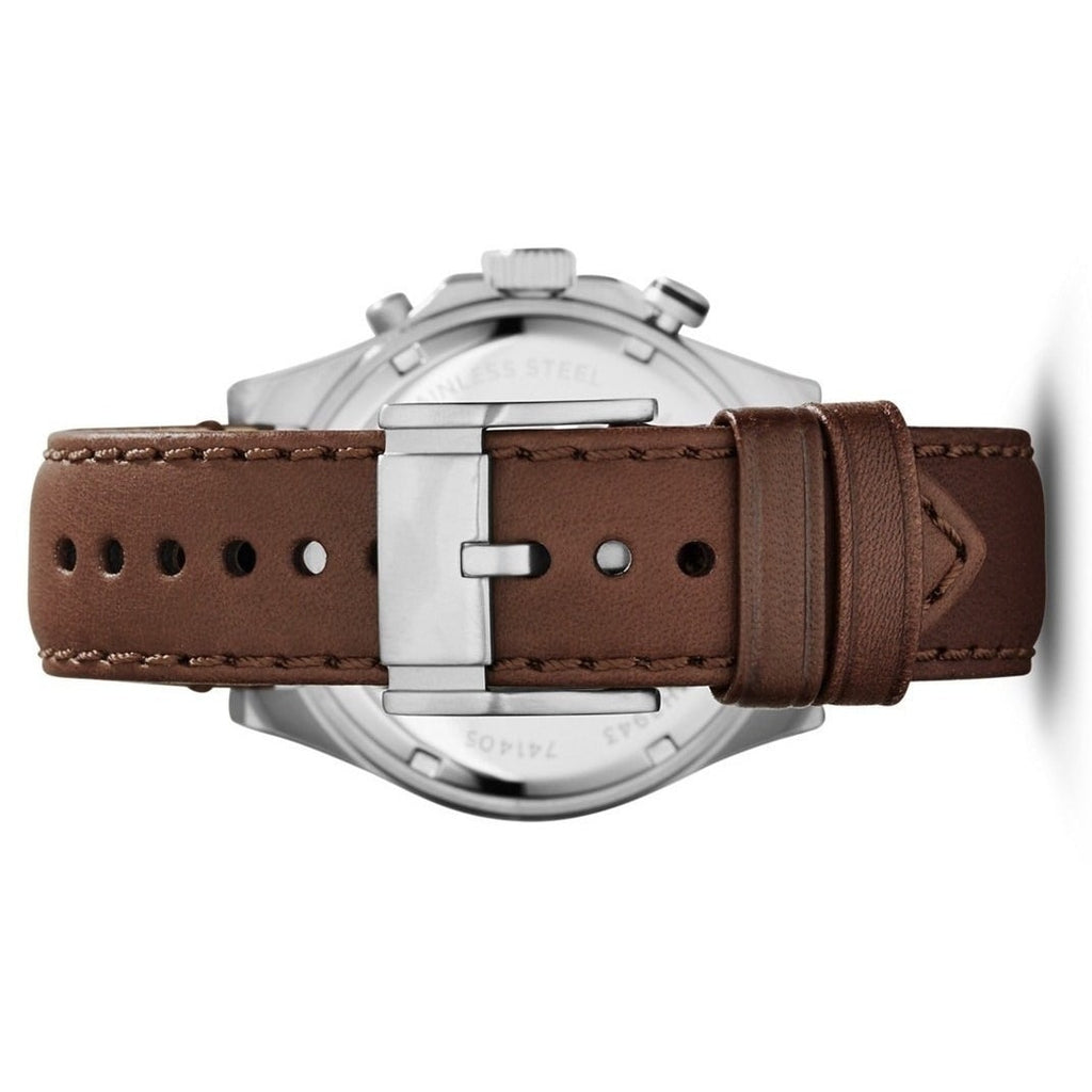 Fossil Wakefield Chronograph White Dial Brown Leather Strap Watch for Men - CH2943 Buy Now By Fossil