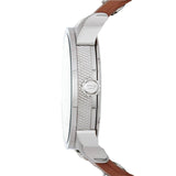 Diesel Mini Daddy Silver Dial Brown Leather Strap Watch For Men - DZ7309 Buy Now By Diesel