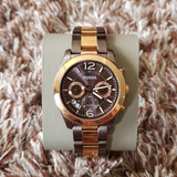 Fossil Perfect Boyfriend Multifunction Brown Dial Two Tone Steel Strap Watch for Women - ES4284 Buy Now By Fossil