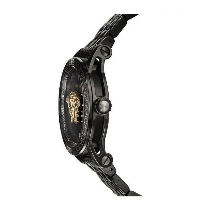 Versace Palazzo Empire Quartz Black Dial Black Steel Strap Watch For Men - VEDB00518 Buy Now By Versace