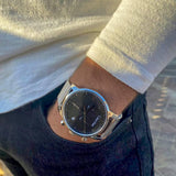 Calvin Klein City Chronograph Black Dial Silver Mesh Bracelet Watch for Men - K2G27121 Buy Now By Calvin Klein