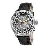 Emporio Armani Meccanico Automatic Black Dial Leather Strap Watch For Men - AR4629 Buy Now By Emporio Armani