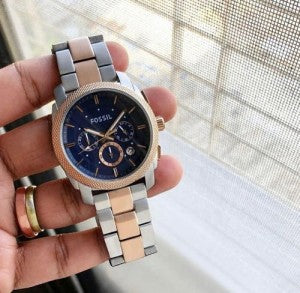 Fossil Machine Blue Dial Two Tone Steel Strap Watch for Men - FS5037 Buy Now By Fossil