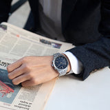 Citizen Eco Drive Chronograph Blue Dial Silver Steel Strap Watch For Men - AT2140-55L Buy Now By Citizen