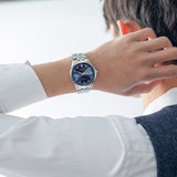 Citizen Eco Drive Blue Dial Silver Steel Strap Watch For Men - BM7250-56L Buy Now By Citizen